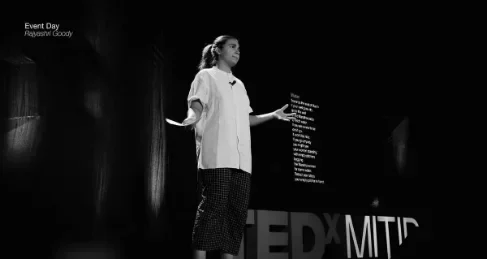 Speaker on the TEDx MITID stage